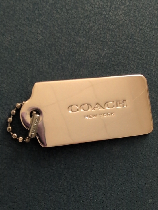 Coach Accessories - Coach Silver Tone Engraved Dog Tag Key
